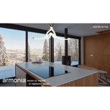 Armonia Bow Dimmable LED Semi-Flush Ceiling Light 50W 3000K - Dark Silver