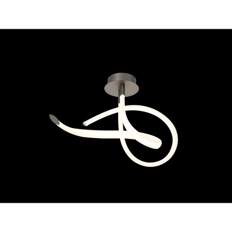 Armonia Curl LED Dimmable Semi-Flush Ceiling Light 40W 3000K - Dark Silver