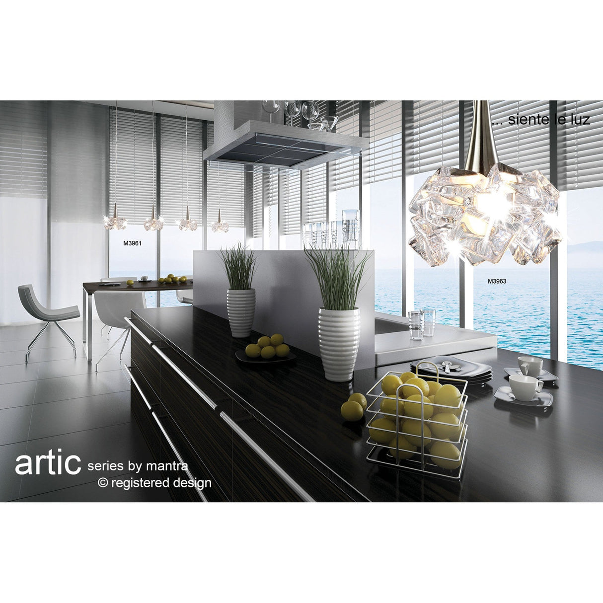 Artic 3 Light Bar Pendant Light - Polished Chrome
