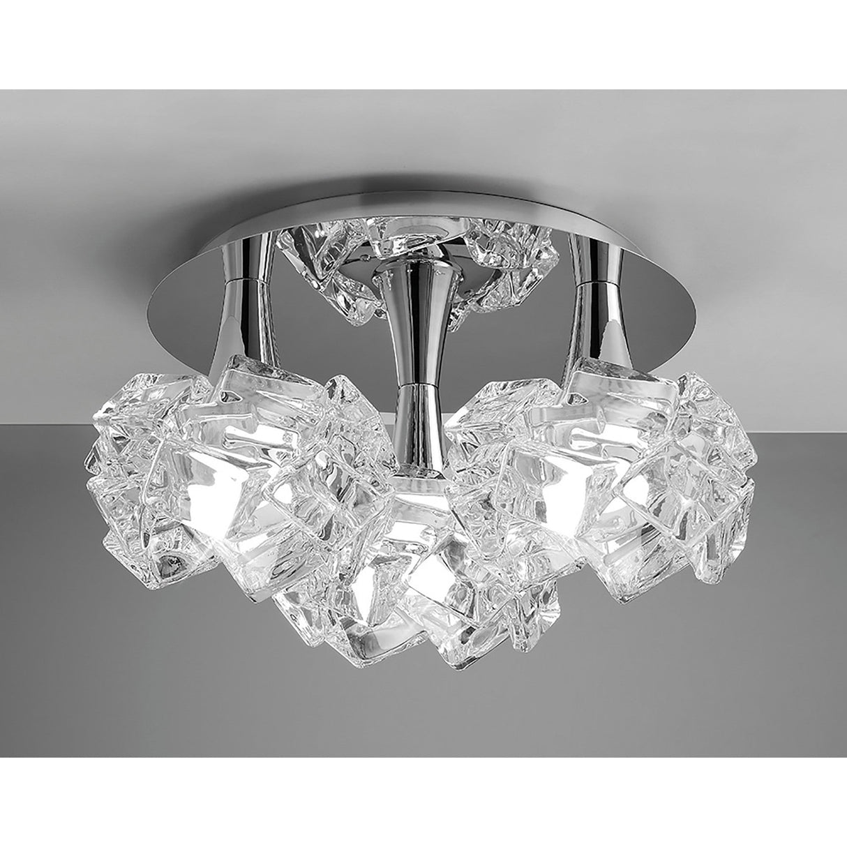 Artic Small 3 Light Semi-Flush Ceiling Light - Polished Chrome