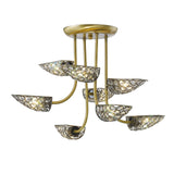 Ashton 53cm 8 Light Crystal Chandelier - Antique Brass