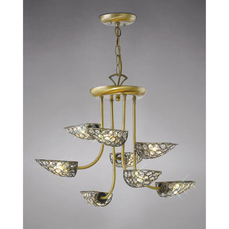 Ashton 53cm 8 Light Crystal Chandelier - Antique Brass