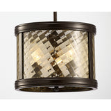 Asia 30cm 3 Light Lantern Chandelier/Semi-Flush - Oiled Bronze