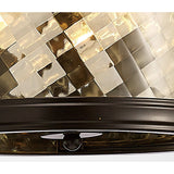 Asia 30cm 3 Light Lantern Chandelier/Semi-Flush - Oiled Bronze