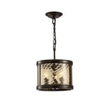 Asia 30cm 3 Light Lantern Chandelier/Semi-Flush - Oiled Bronze