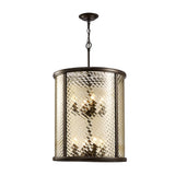 Asia 47cm 8 Light Lantern Chandelier - Oiled Bronze