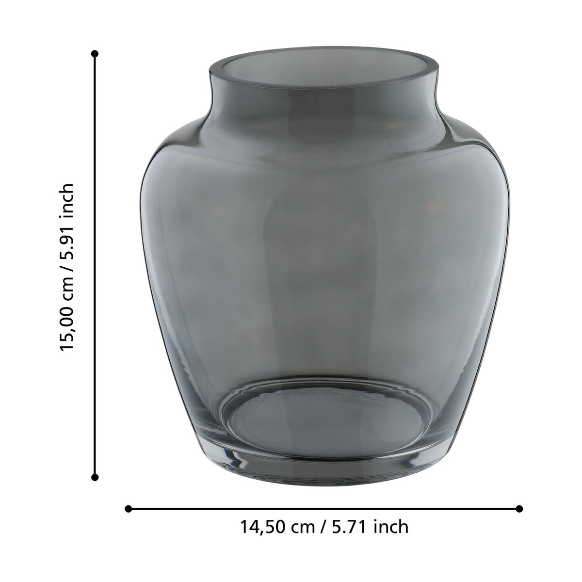 Asindro Glass Vase - Grey