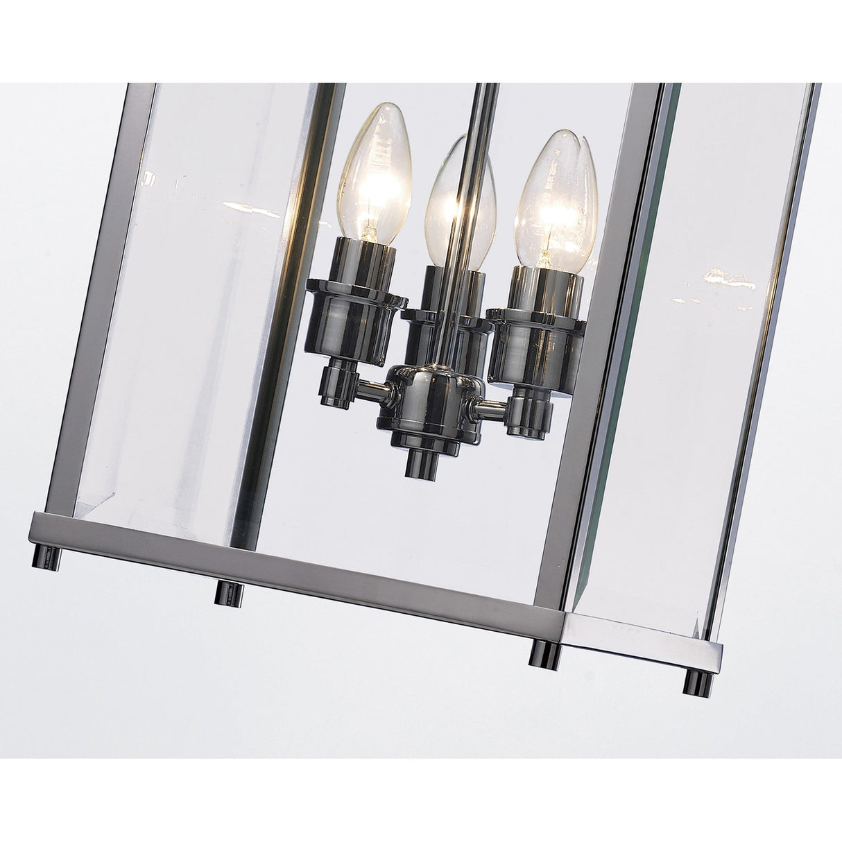 Aston Square 3 Light Lantern Chandelier - Polished Chrome