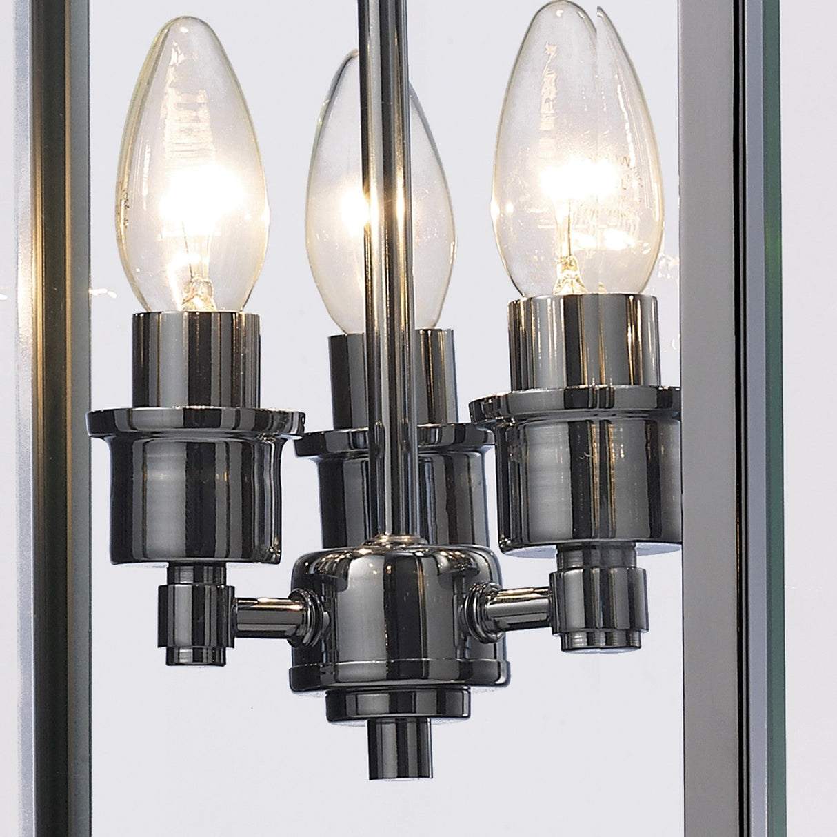 Aston Square 3 Light Lantern Chandelier - Polished Chrome
