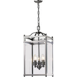 Aston Square 3 Light Lantern Chandelier - Polished Chrome