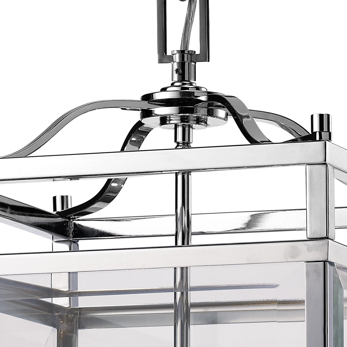 Aston Square 4 Light Lantern Chandelier - Polished Chrome