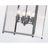Aston Square 4 Light Lantern Chandelier - Polished Chrome
