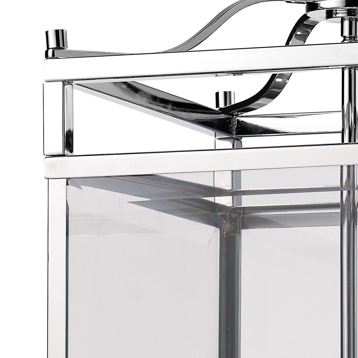 Aston Square 4 Light Lantern Chandelier - Polished Chrome