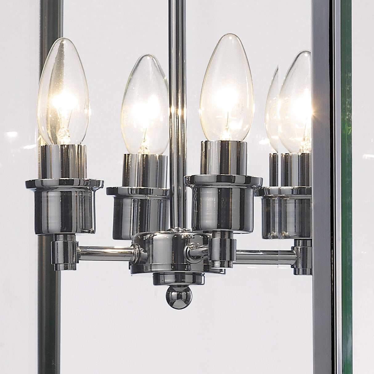 Aston Square 4 Light Lantern Chandelier - Polished Chrome