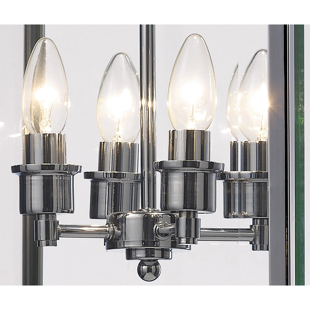 Aston Square 4 Light Lantern Chandelier - Polished Chrome