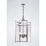 Aston Square 4 Light Lantern Chandelier - Polished Chrome