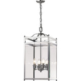 Aston Square 4 Light Lantern Chandelier - Polished Chrome