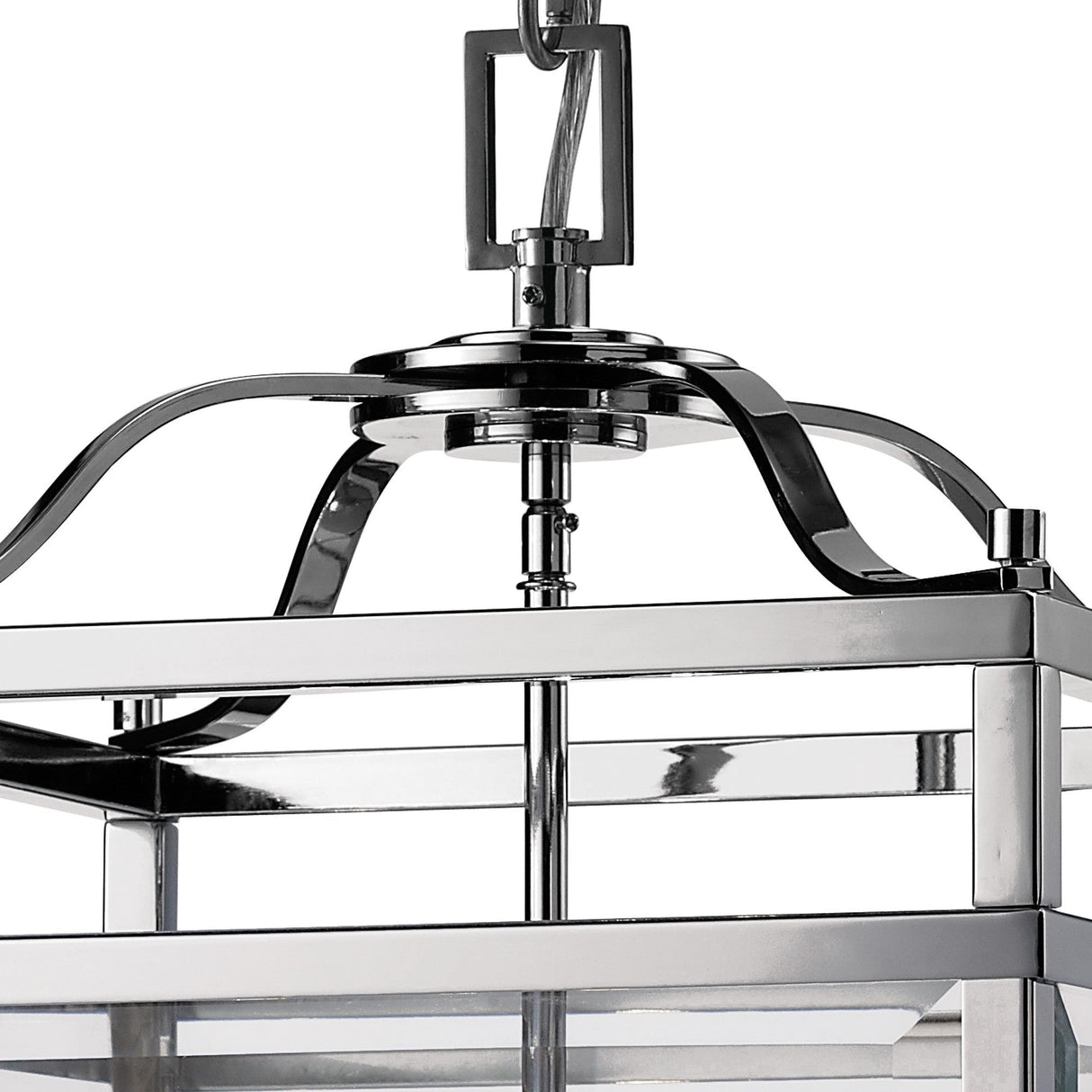 Aston Square 6 Light Lantern Chandelier - Polished Chrome