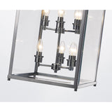 Aston Square 6 Light Lantern Chandelier - Polished Chrome