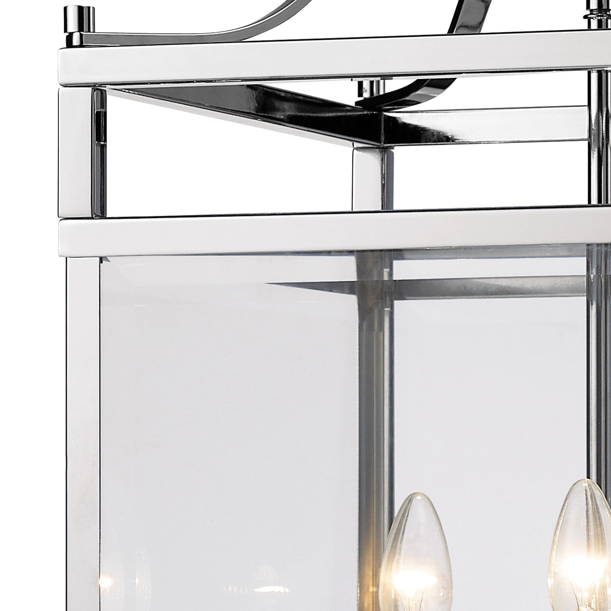 Aston Square 6 Light Lantern Chandelier - Polished Chrome