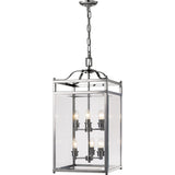 Aston Square 6 Light Lantern Chandelier - Polished Chrome