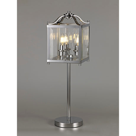Aston 3 Light Glass Table Lamp - Polished Chrome
