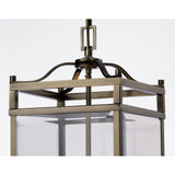 Aston Square 3 Light Lantern Chandelier - Antique Brass