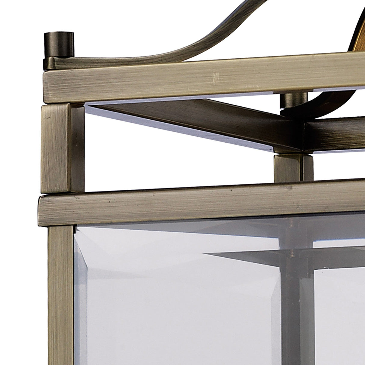 Aston Square 3 Light Lantern Chandelier - Antique Brass