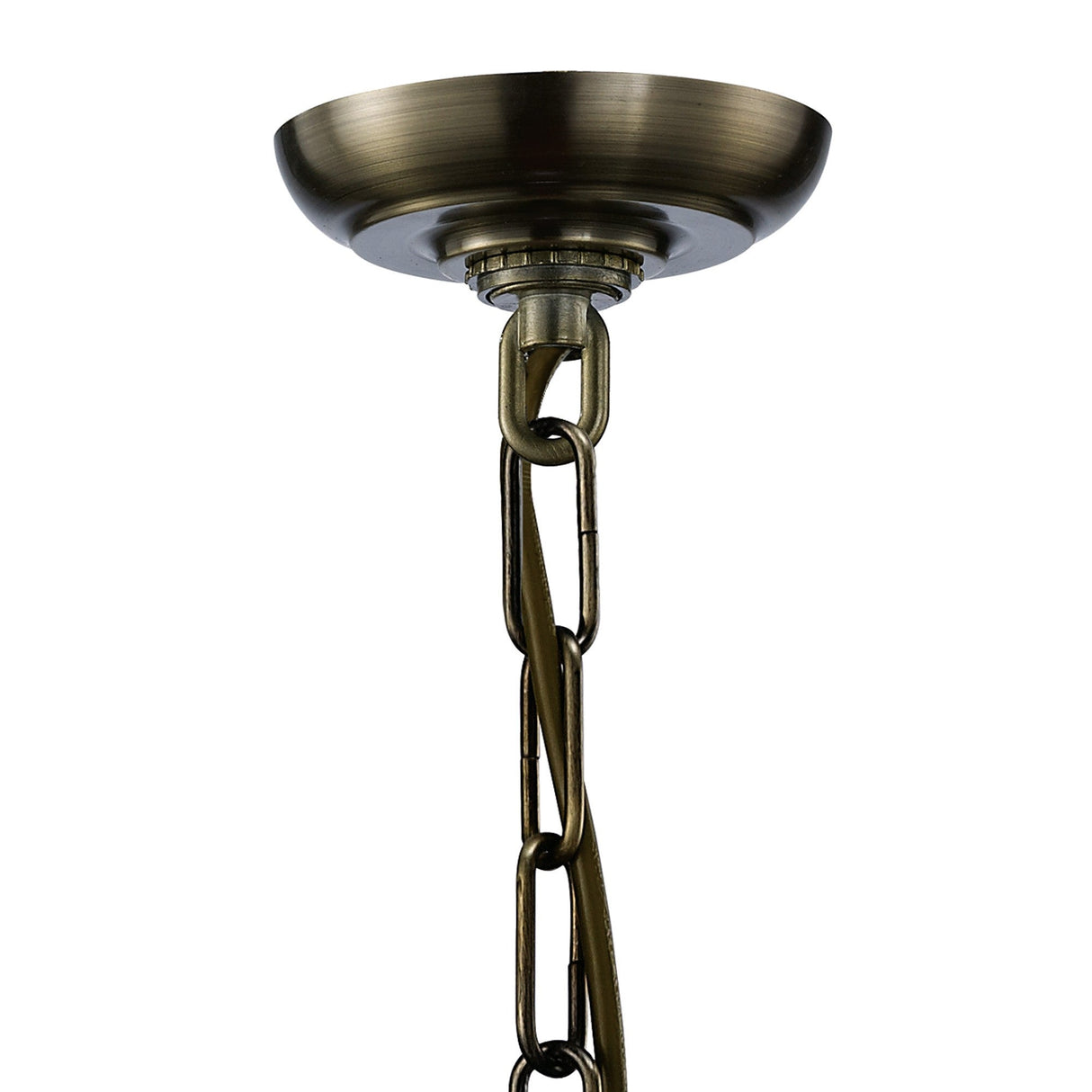 Aston Square 4 Light Lantern Chandelier - Antique Brass