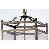 Aston Square 4 Light Lantern Chandelier - Antique Brass