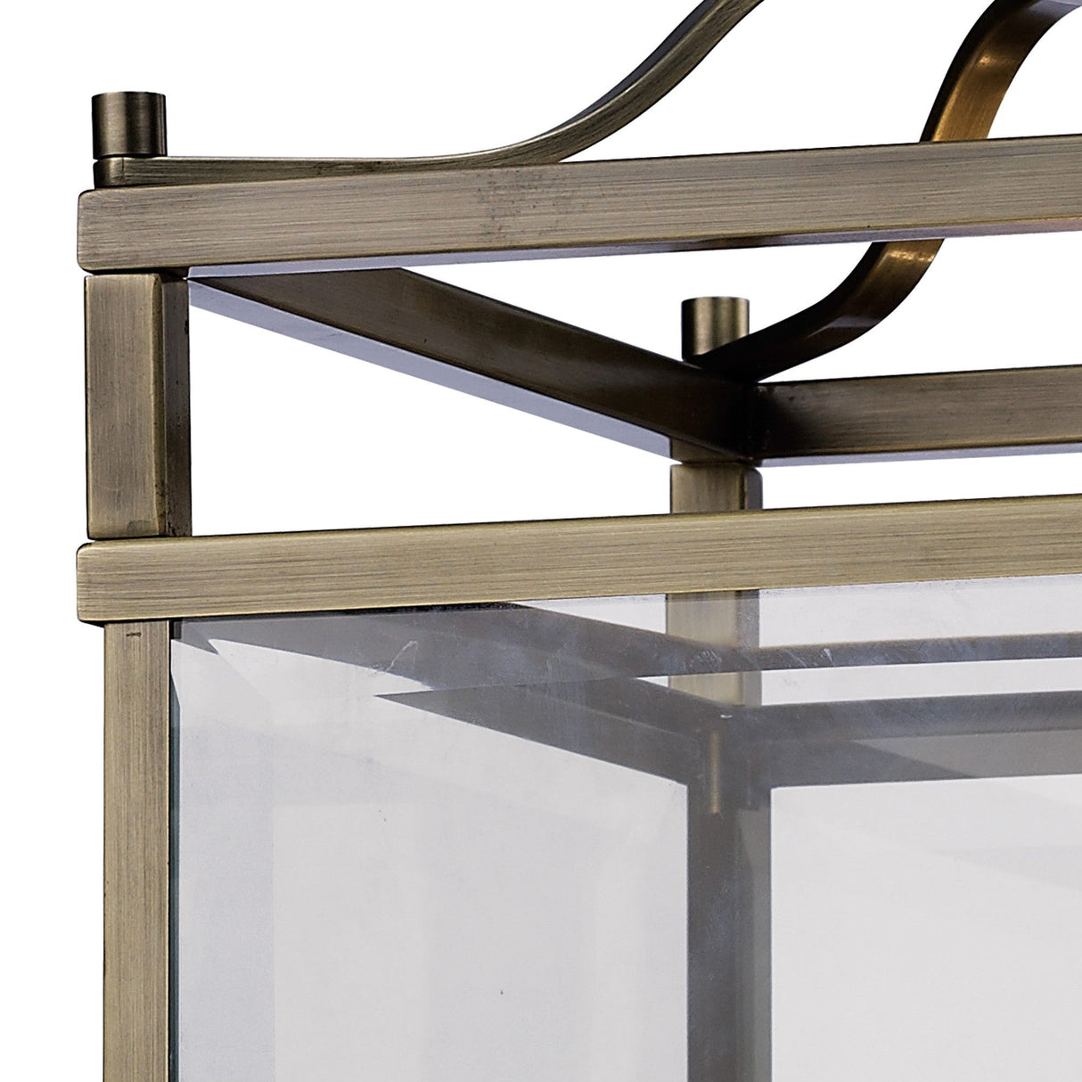 Aston Square 4 Light Lantern Chandelier - Antique Brass