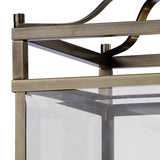 Aston Square 4 Light Lantern Chandelier - Antique Brass