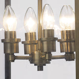 Aston Square 4 Light Lantern Chandelier - Antique Brass
