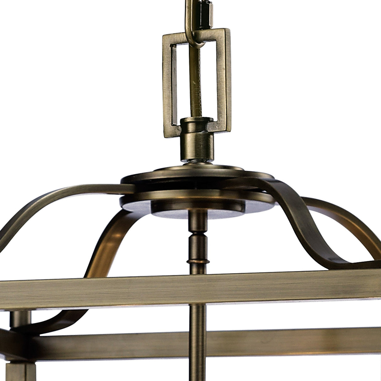 Aston Square 6 Light Lantern Chandelier - Antique Brass