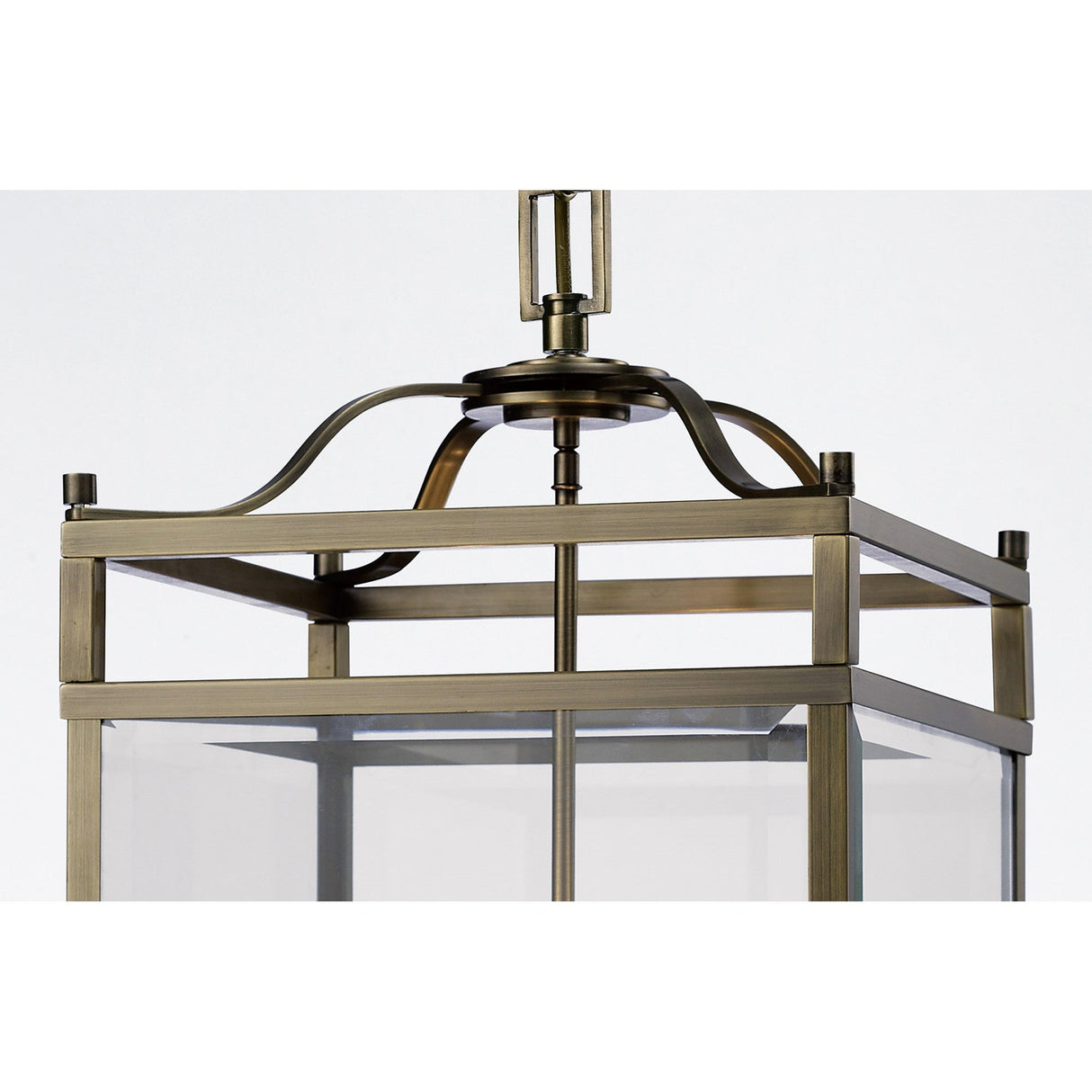 Aston Square 6 Light Lantern Chandelier - Antique Brass