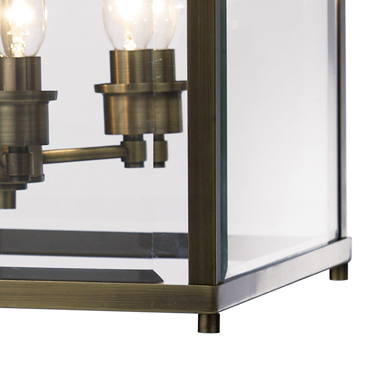 Aston Square 6 Light Lantern Chandelier - Antique Brass
