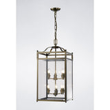 Aston Square 6 Light Lantern Chandelier - Antique Brass