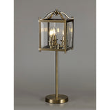 Aston 3 Light Glass Table Lamp - Antique Brass
