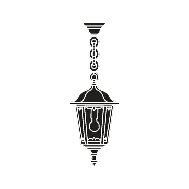 Astragal Copper Top Outdoor Pendant Light, a black hexagonal lantern with glazed glass panels and E27 bulb, hung from a linked chain on a plain white background.