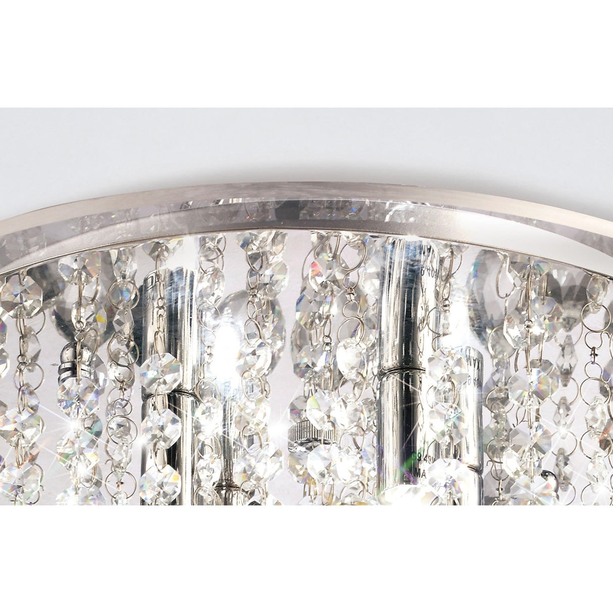 Atla 4 Light Crystal Semi-Flush Ceiling Light – Polished Chrome & Black