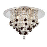 Atla 4 Light Crystal Semi-Flush Ceiling Light – Polished Chrome & Black