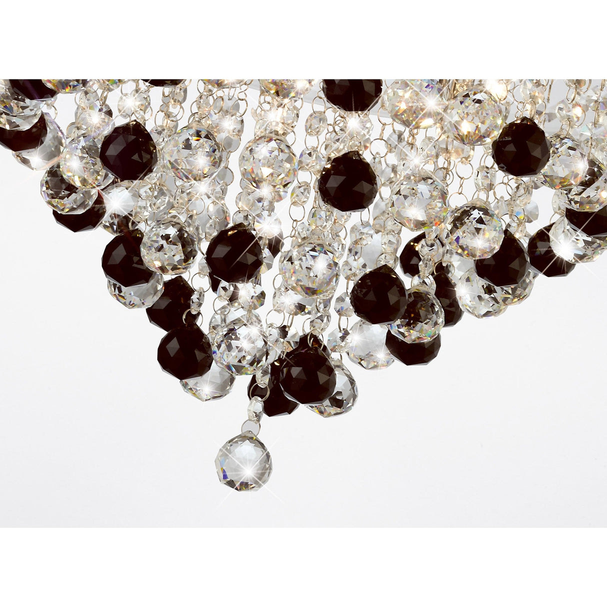 Atla 6 Light Crystal Semi-Flush Ceiling Light – Polished Chrome & Black