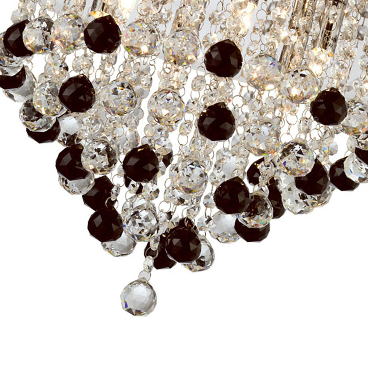 Atla 6 Light Crystal Semi-Flush Ceiling Light – Polished Chrome & Black