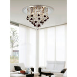 Atla 6 Light Crystal Semi-Flush Ceiling Light – Polished Chrome & Black