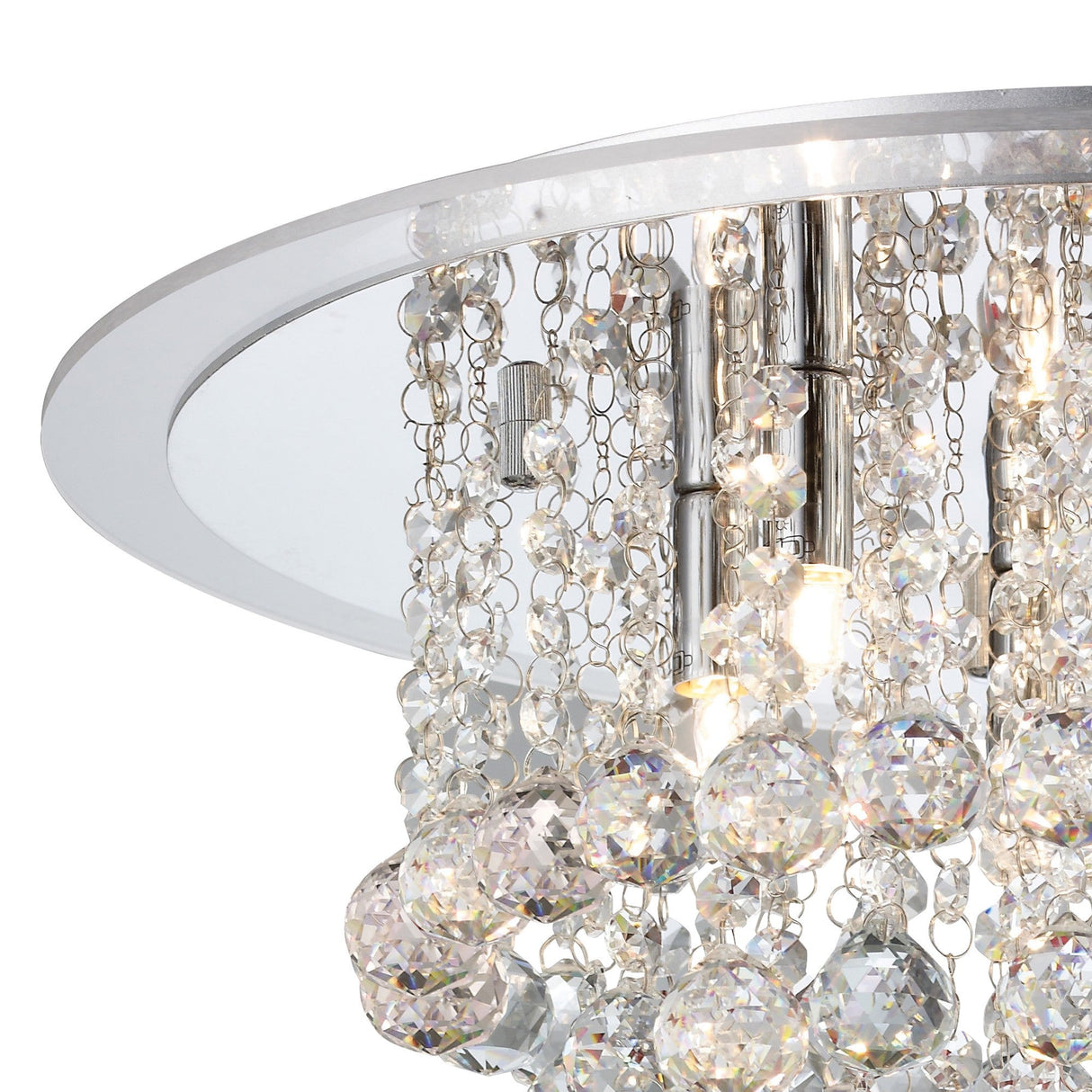 Atla 6 Light Crystal Semi-Flush Ceiling Light – Polished Chrome
