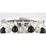 Atla 2 Light Crystal Wall Light With Switch - Chrome/Black