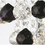 Atla 2 Light Crystal Wall Light With Switch - Chrome/Black