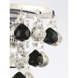 Atla 2 Light Crystal Wall Light With Switch - Chrome/Black