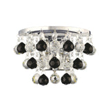 Atla 2 Light Crystal Wall Light With Switch - Chrome/Black