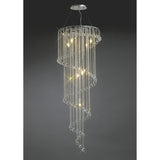 Atla 57cm Spiral 9 Light Crystal Chandelier - Polished Chrome